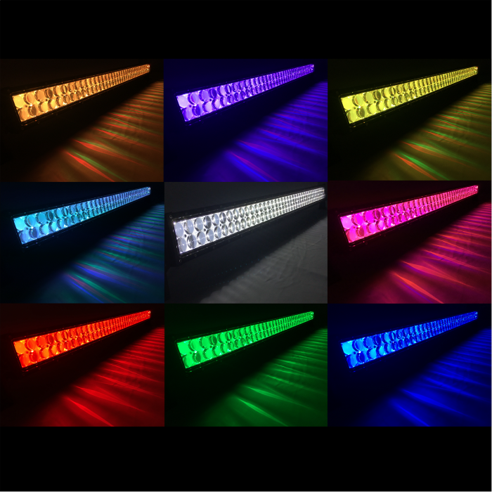 42 Inch LED RGB Light Bar Dual Row 240 Watt Combo Ultra Accent Series Quad-Lock/Interlock